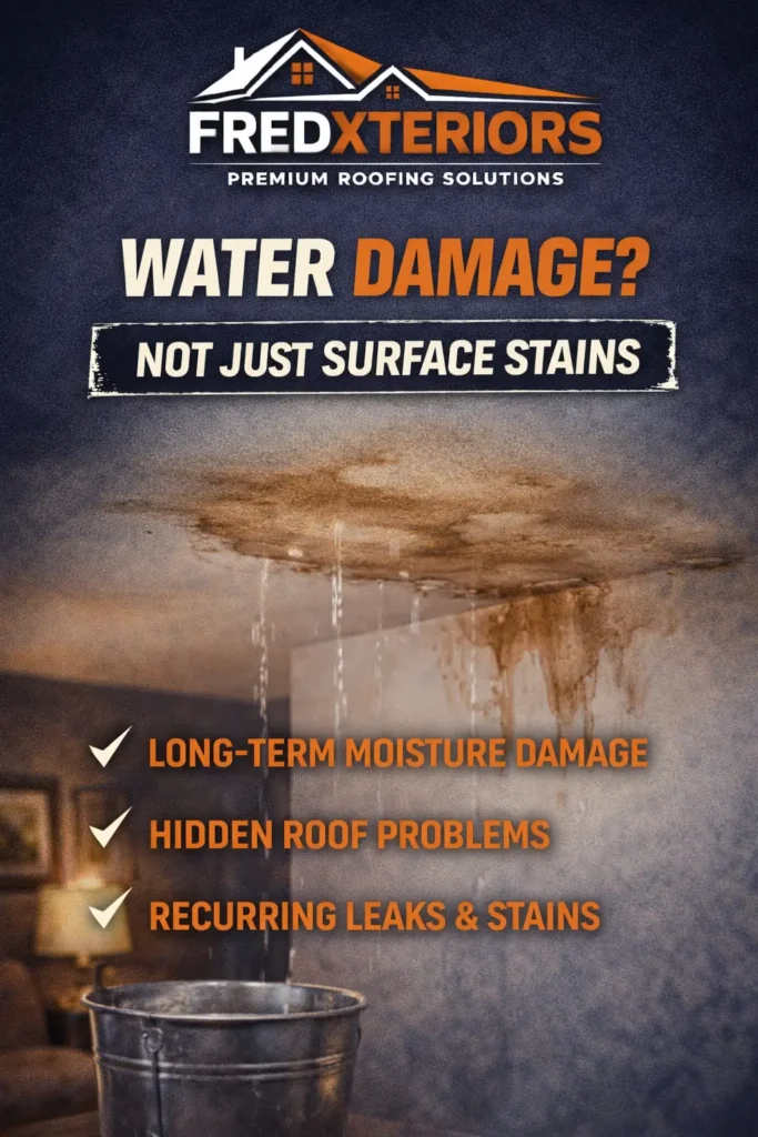 water stains roof damage
