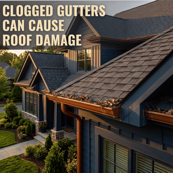 roof damage from clogged gutters